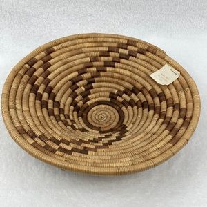 Botswana Handmade Natural Coil Woven Basket 9”